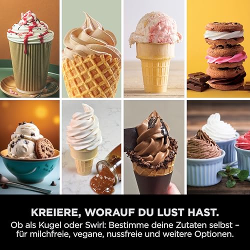 Ninja CREAMi Scoop & Swirl Eismaschine mit 2 Behältern, 13 Funktionen, für Eiscreme, Softeis, Gelato, Sorbet