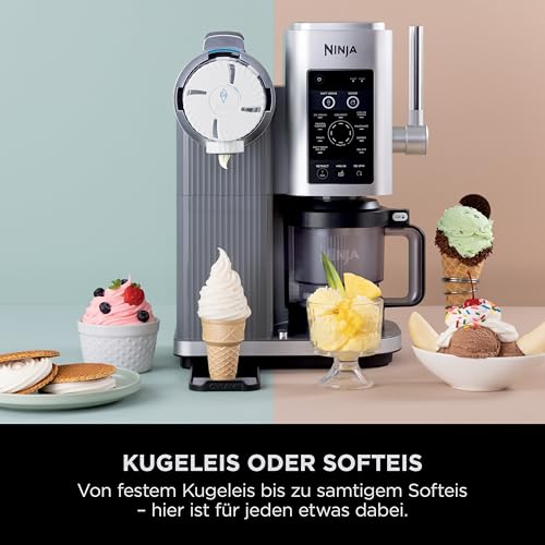 Ninja CREAMi Scoop & Swirl Eismaschine mit 2 Behältern, 13 Funktionen, für Eiscreme, Softeis, Gelato, Sorbet