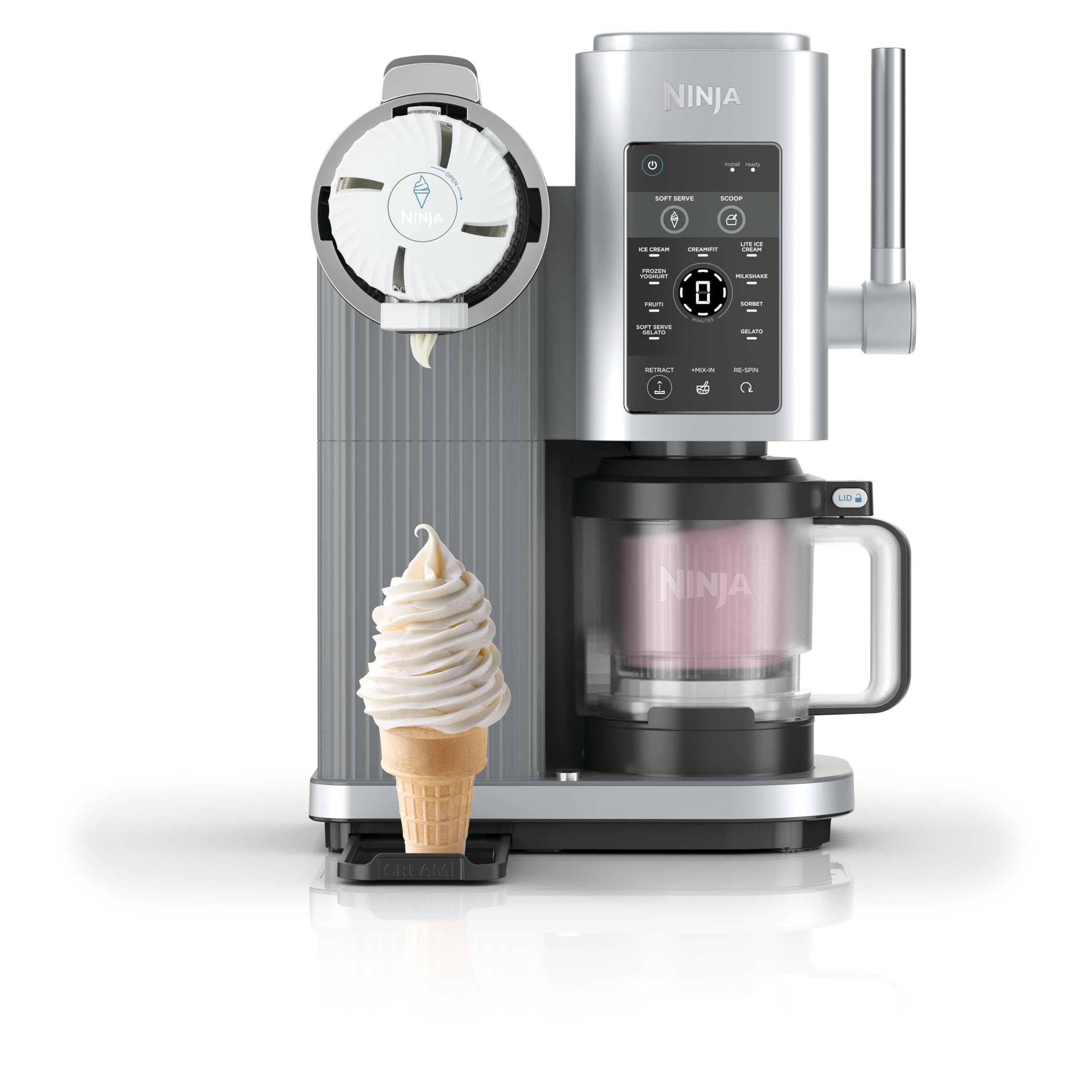 Ninja CREAMi Scoop & Swirl Eismaschine mit 2 Behältern, 13 Funktionen, für Eiscreme, Softeis, Gelato, Sorbet